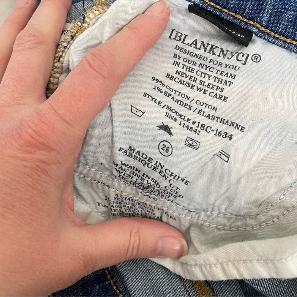 Blank NYC Light Wash Step Hem The Reade Crop Skinny Jeans Womens 28 Blue - Picture 3 of 13